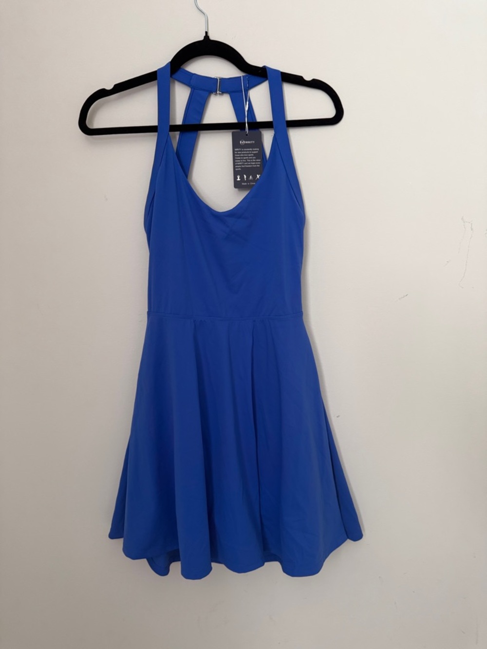 Cobalt Blue Athletic Flared Mini Dress with built in shorts